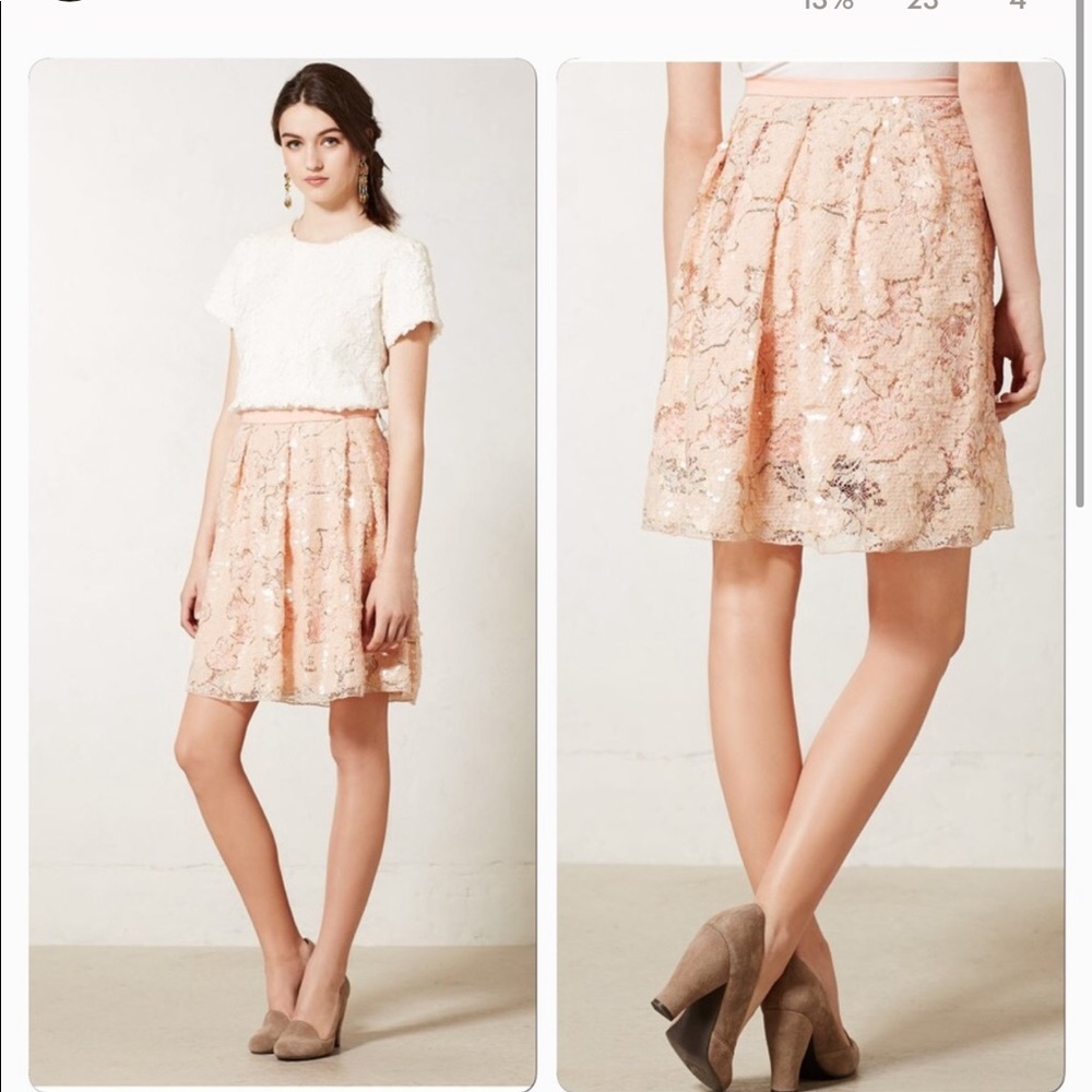 Anthropologie Flared Spark Skirt